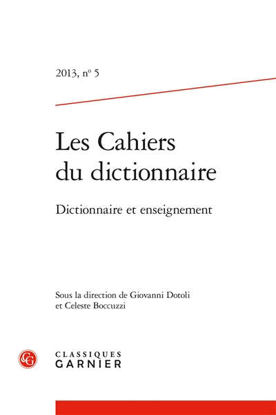 Cahiers du dictionnaire...
