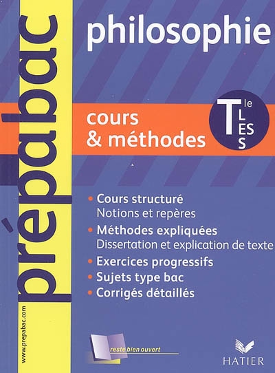 Philosophie terminales L, ES, S : cours et méthodes