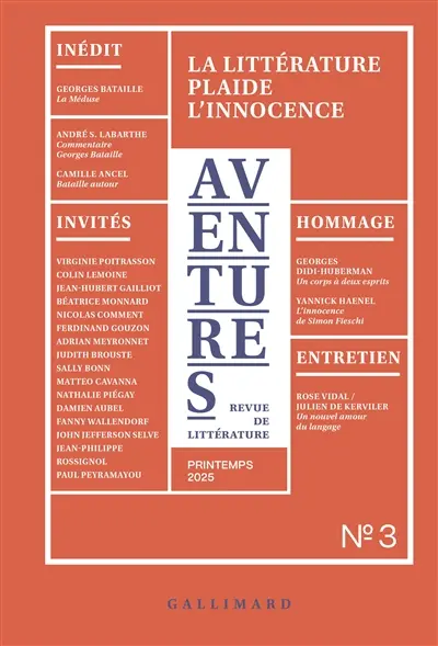 Aventures, n° 3. La littérature plaide l'innocence