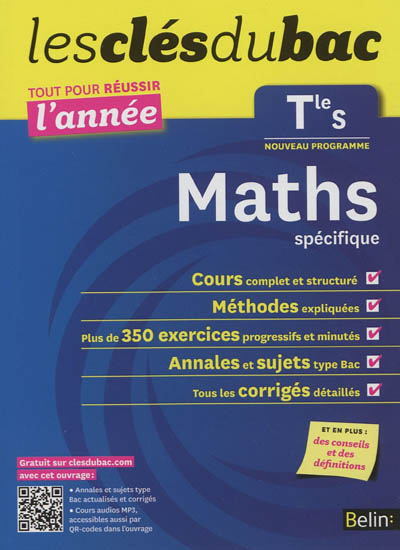 Maths terminale S, enseignement spécifique : nouveau programme