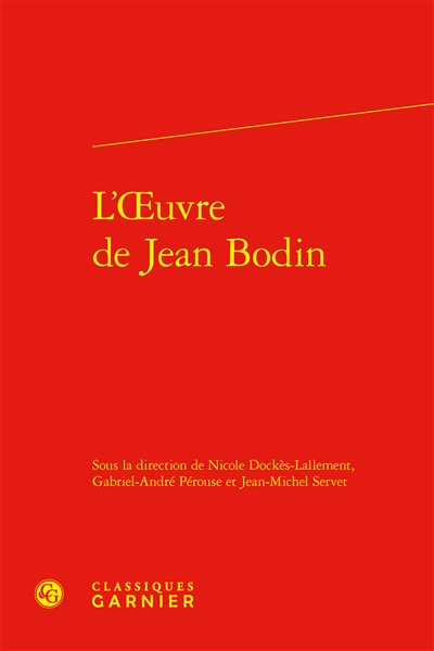 L'oeuvre de Jean Bodin