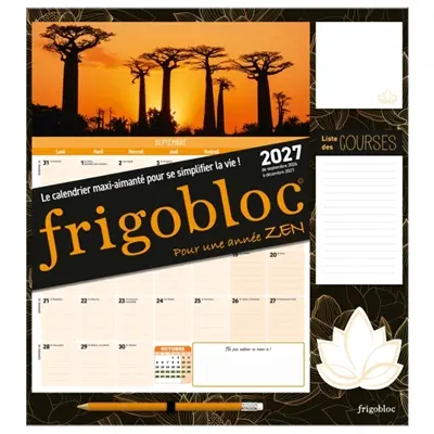 Frigobloc Mensuel Année zen 2027 : Calendrier organiseur familial (de sept. 2026 à déc. 2027) Frigobloc Mensuel Année zen 2027 : Calendrier organiseur familial (de sept. 2026 à déc. 2027)