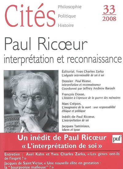 Cités, n° 33. Paul Ricoeur...