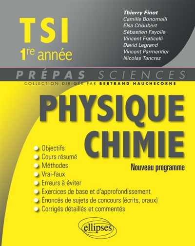 Physique chimie TSI 1re année : nouveau programme