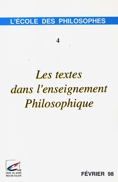Les textes dans l'enseignement philosophique