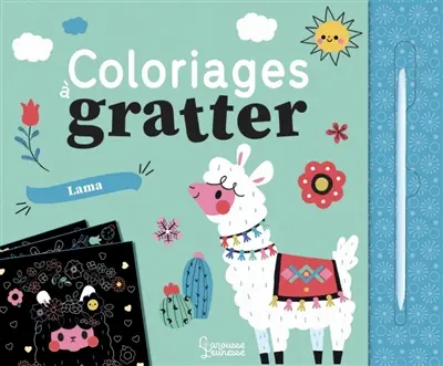 Les lamas : coloriages à gratter