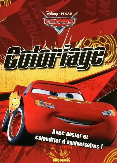 Cars, coloriage avec poster et calendrier d'anniversaires