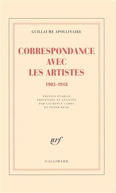 Correspondance avec les artistes : 1903-1918
