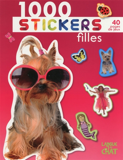 1.000 stickers filles (Fond rose)