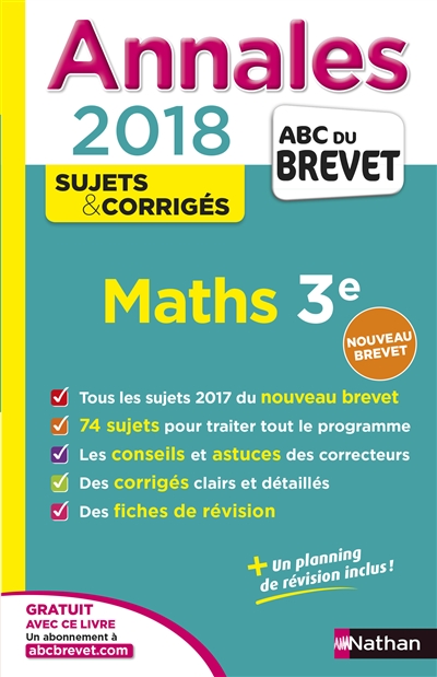 Maths 3e : annales 2018