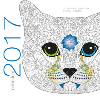 Calendrier mural coloriage chats 2017
