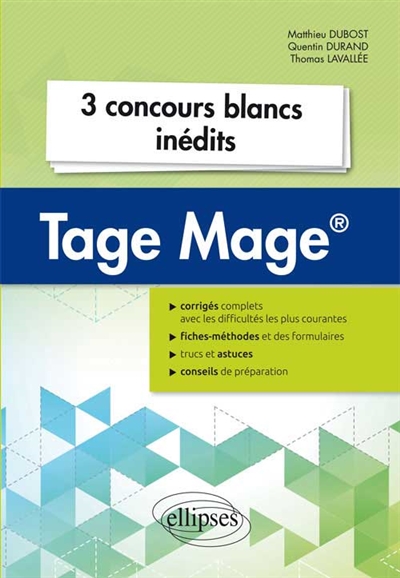 3 concours blancs inédits Tage Mage