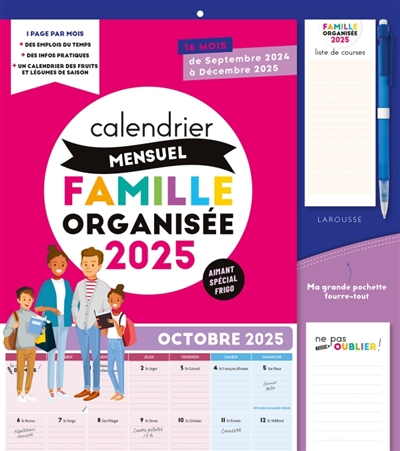 Calendrier mensuel Famille...