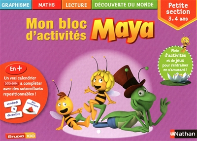 Mon bloc d'activités Maya, petite section 3-4 ans : graphisme, maths, lecture, découverte du monde