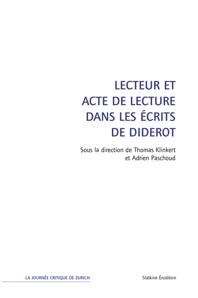 Lecteur et acte de lecture dans les écrits de Diderot