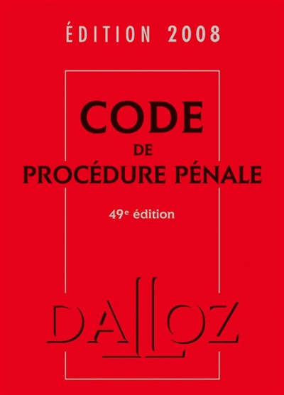 Code de procédure pénale 2008