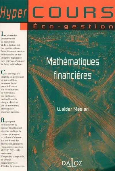 Mathématiques financières : cours et travaux pratiques