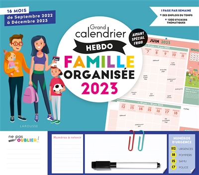 Le grand calendrier hebdomadaire de la famille organisée 2023 : 16 mois : de septembre 2022 à décembre 2023