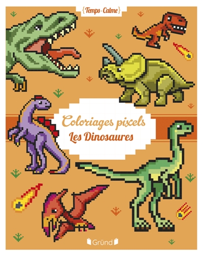 coloriages pixels : les dinosaures