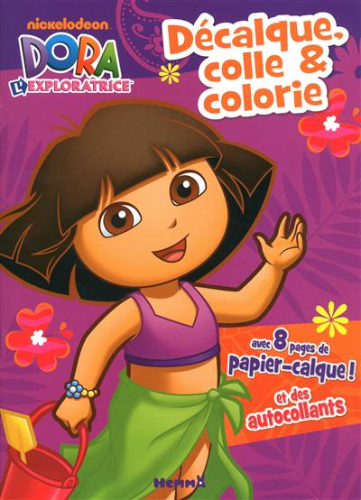 Décalque, colle & colorie Dora