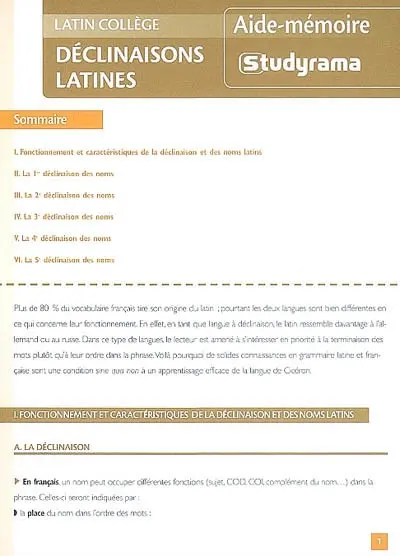 Déclinaisons latines