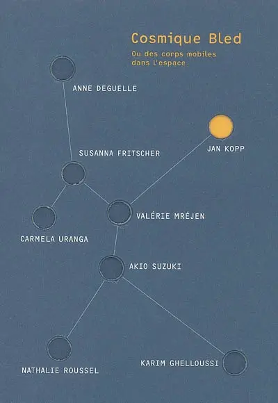 Cosmique bled ou Des corps mobiles dans l'espace : Anne Deguelle, Jan Kopp, Susanna Fritscher, Valérie Mréjen, Carmela Uranga, Akio Suzuki, Nathalie Roussel, Karim Ghelloussi
