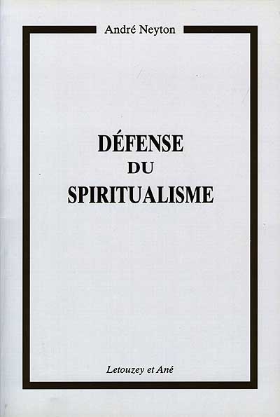 Défense du spiritualisme