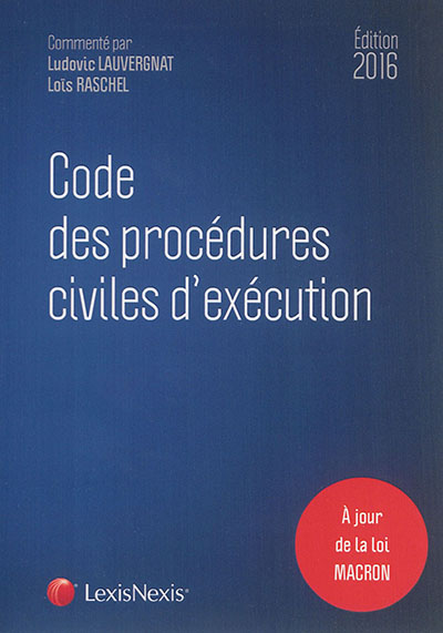 Code des procédures civiles d'exécution : 2016