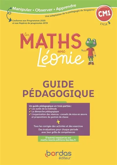 Les maths avec Léonie CM1, cycle 3 : guide pédagogique