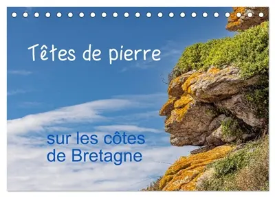 Têtes de pierre sur les côtes de Bretagne (Calendrier de bureau 2026 DIN A5 vertical), CALVENDO calendrier mensuel : créatures mystérieuses dans les rochers des côtes bretonnes