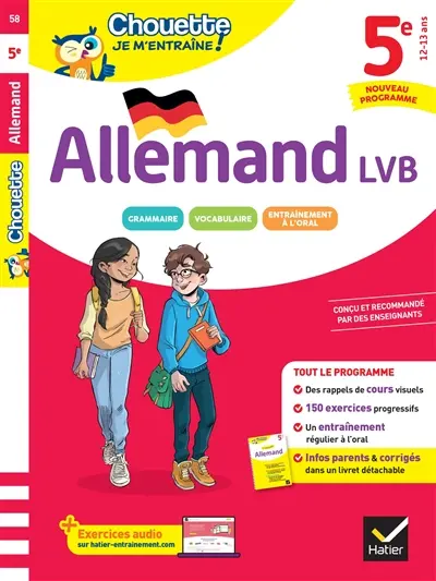 Allemand 5e, LV2 (A1 vers A2) : nouveau programme : rappels de cours et 100 exercices corrigés