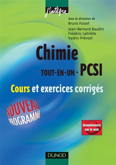 Chimie tout-en-un 1re année PCSI : cours et exercices corrigés