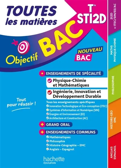 Toutes les matières terminale STI2D : nouveau bac