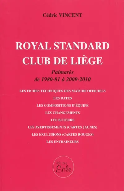Royal standard club de Liège : palmarès de 1980-81 à 2009-2010