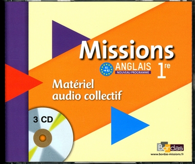Missions anglais 1re, B1-B2 : matériel audio collectif