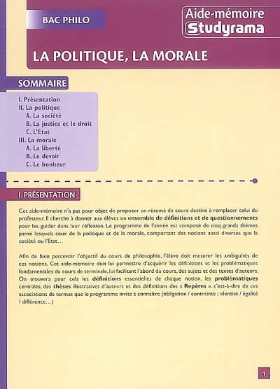 La politique, la morale