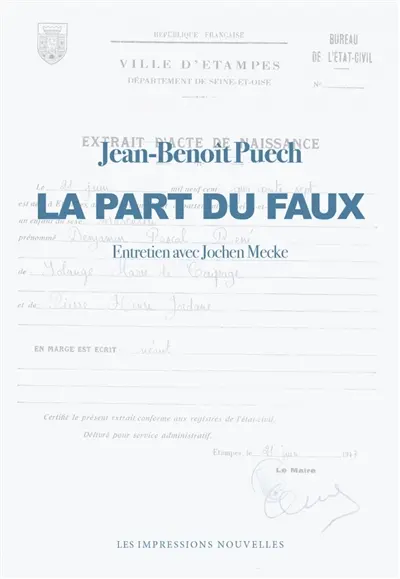 La part du faux : entretien avec Jochen Mecke