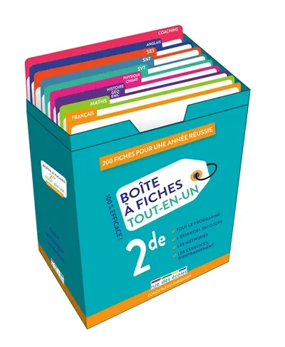 Boîte à fiches tout-en-un 2de : 200 fiches pour une année réussie : 100 % efficace ! Boîte à fiches tout-en-un 2de : 200 fiches pour une année réussie : 100 % efficace !