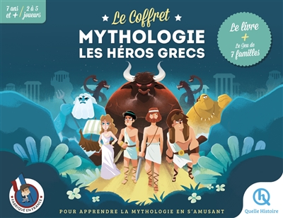Le coffret mythologie : les héros grecs : le livre + le jeu de 7 familles