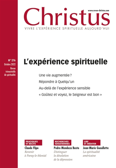 christus, n° 276. l'expérience spirituelle