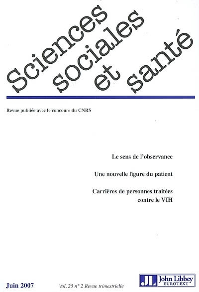 Sciences sociales et santé, n° 2 (2007)