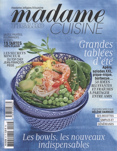 Madame Figaro cuisine, hors série, n° 3. Grandes tablées d'été : apéro, salades XXL, pique-nique, barbecue... : 50 idées bluffantes et fraîches à partager entre amis