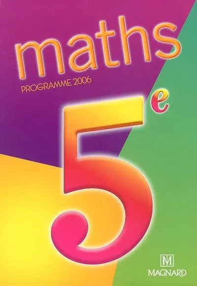 Maths 5e : programme 2006