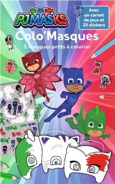 Pjmasks : colo'masques : 3 masques prêts à colorier