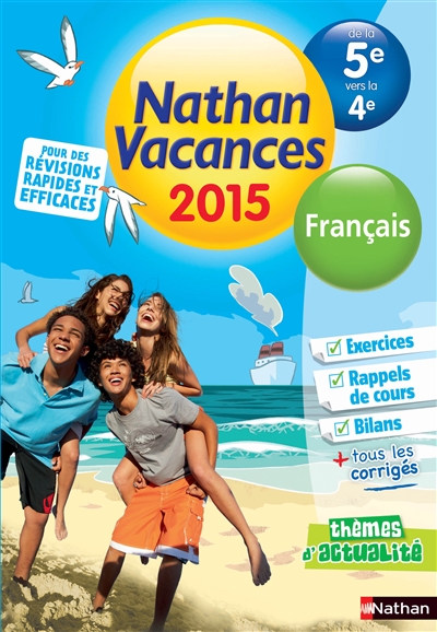 Nathan vacances 2015, de la 5e vers la 4e : français