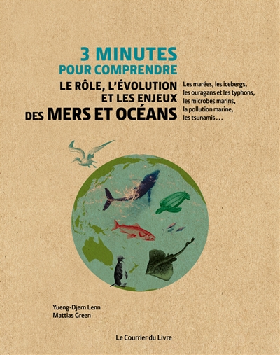 3 minutes pour comprendre le rôle, l'évolution et les enjeux des mers et océans : les marées, les icebergs, les ouragans et les typhons, les microbes marins, la pollution marine, les tsunamis...