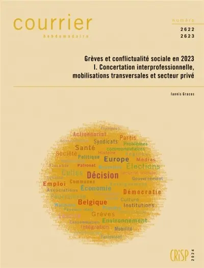 Courrier hebdomadaire, n° 2622-2623. Grèves et conflictualité sociale en 2023 : 1, concertation interprofessionnelle, mobilisations transversales et secteur privé