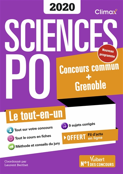 Sciences Po 2020 : concours commun + Grenoble : le tout-en-un, nouveau programme