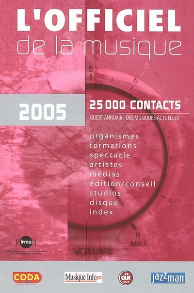 L'officiel de la musique, 2005 : 25.000 contacts, guide-annuaire des musiques actuelles