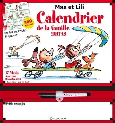 Calendrier de la famille 2017-18